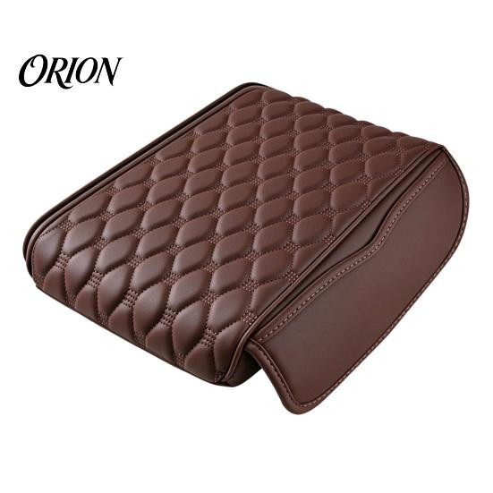 Auto Armrest Box Cover Car Console with Storage Bag, Universal Imitation PU Leather Interior Accessories Pad, Diamond Quilted Protector for