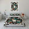 Floral Bull Skull Bedding Set Bedding Duvet Cover Set Duvet Cover Pillowcases (1 * Duvet Cover 2 * Pillowcases, without duvet insert)