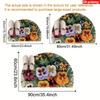 1Pcs Daisy Semi Circle Welcome Doormat Non-Slip for Outdoor Patio Porch Kitchen Bathroom Entryway Floor Mat