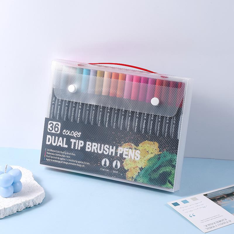 120-Color Double-Ended Watercolor Marker Set with Soft Tips & Fineliner for Students & Art Studio Use