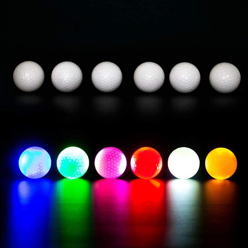 1Pc Colorful Led Light Up Golf Balls Night Golf Ball Official Size Weight Glow In Dark Perfect For Golf Long Distance Practice
