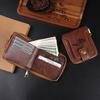 Cross-Border Men's Retro Zipper Wallet, Multi-Card Slots, Large Capacity, Business Card Holder.