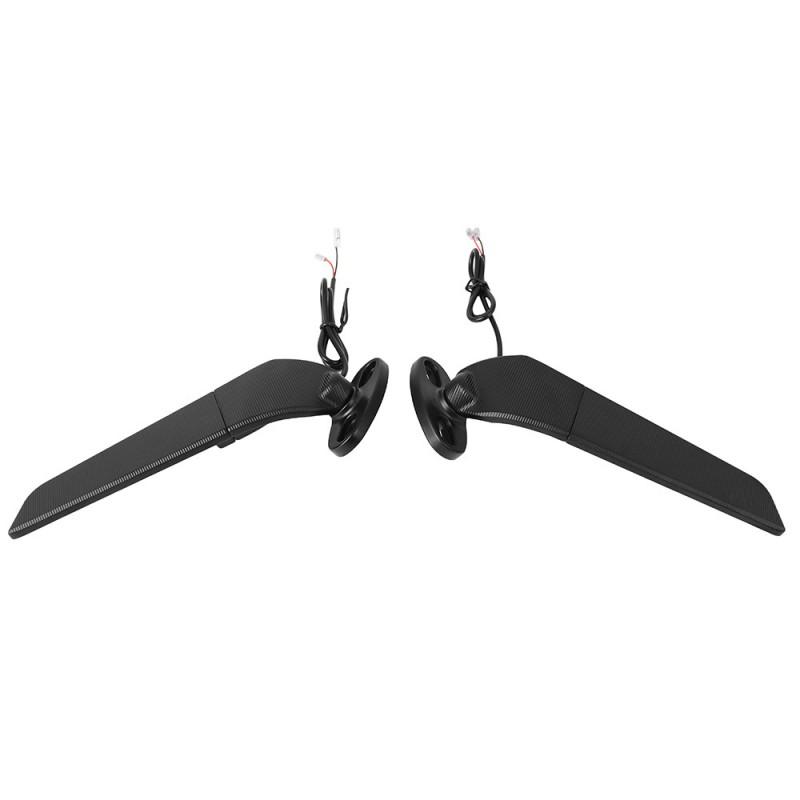 Motorcycle Rearview Mirror With Integrated LED Turn Signal Winglet Fairing Spoiler Sportbike Style Customization