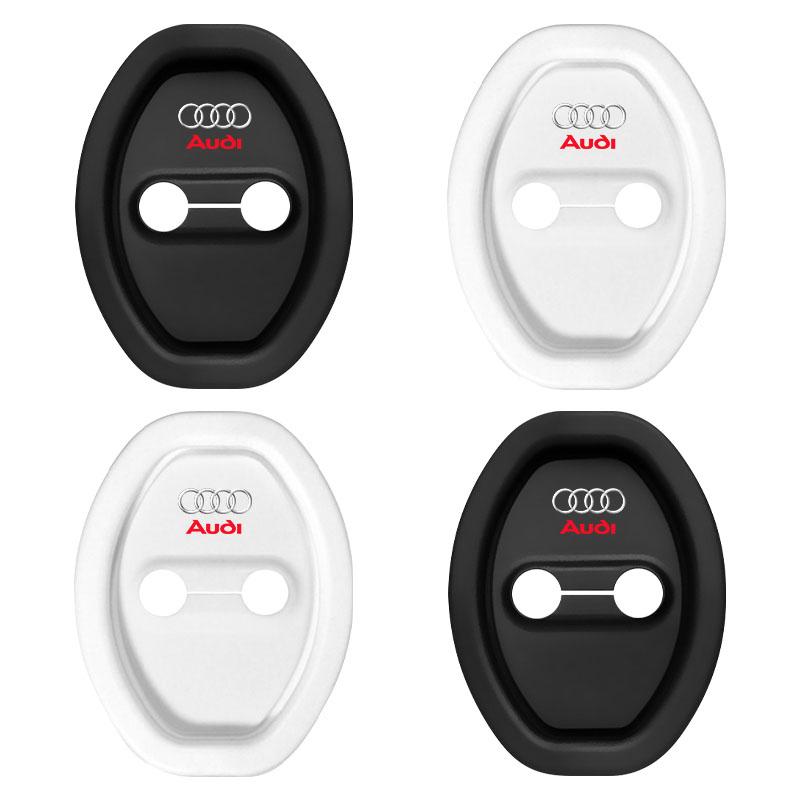 4pcs Car Door Lock Cover Silicone Protector Auto Accessory For Audi A3 A6 Q3 B5 B6 B7 B8 B9 Q7 8P 8V 8L A5 A4 C6 C5 C7 4F A1 A7 A8 Q2 Q5