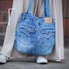 UK Trident Denim Tote Bag for Lightweight and Shoulder Made from Jeans Women, Stylish, Bag, 32-inch