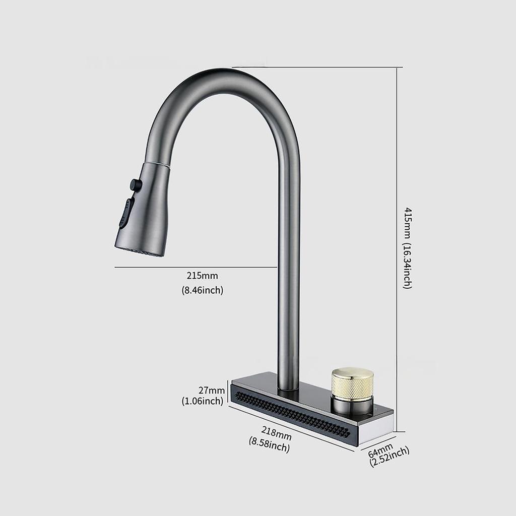 Pull-out 360° Rotating Stainless Steel Kitchen Faucet - Extendable Sink Faucet In Black/Gun Grey/Brushed/Chrome Finishes