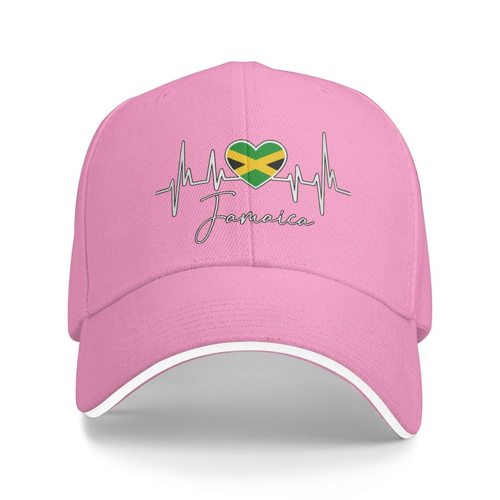 Jamaika Fahne Herz Lässig Baseballkappe Sommer Truckerhut Atmungsaktiv Tennis Skate Hip Hop Hüte Unisex Herren Vintage Baseballkappen