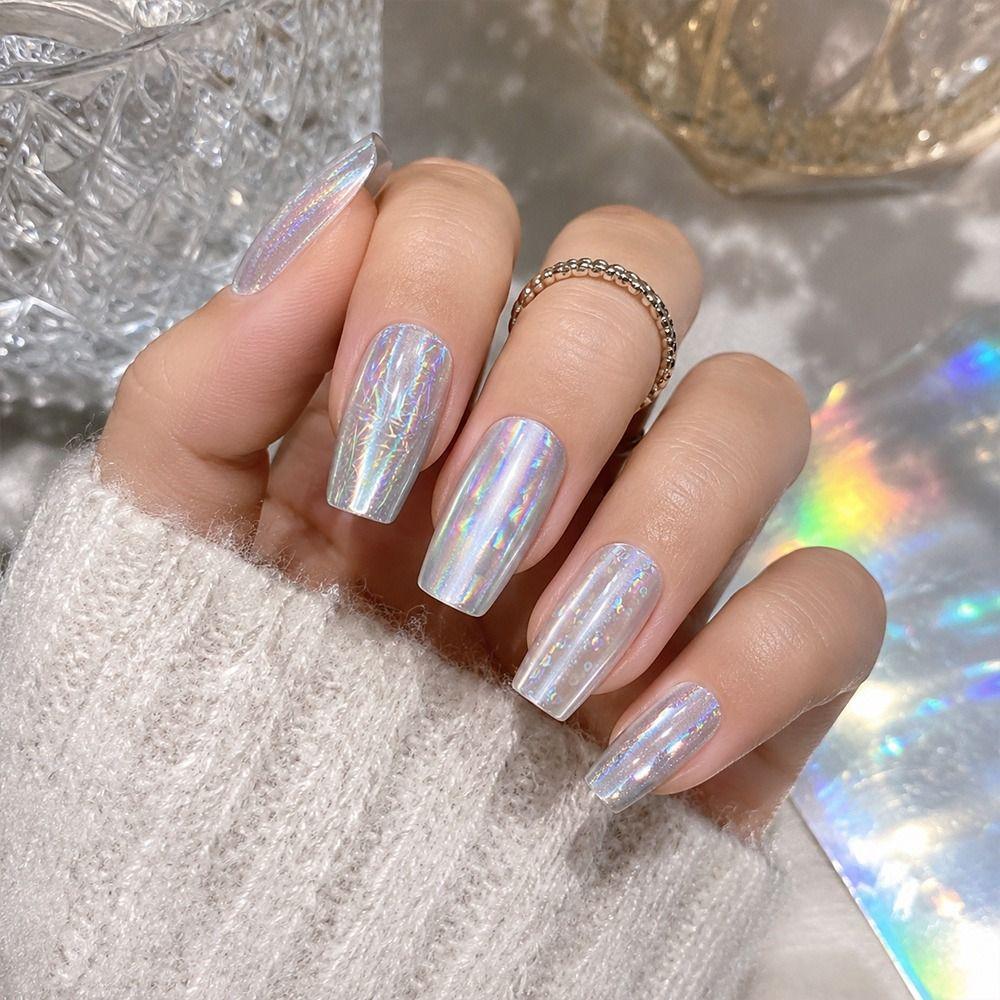 Mermaid Nail Foil Decals Laser Nail Art Stickers Professional Transfer Paper  Manicure DIY