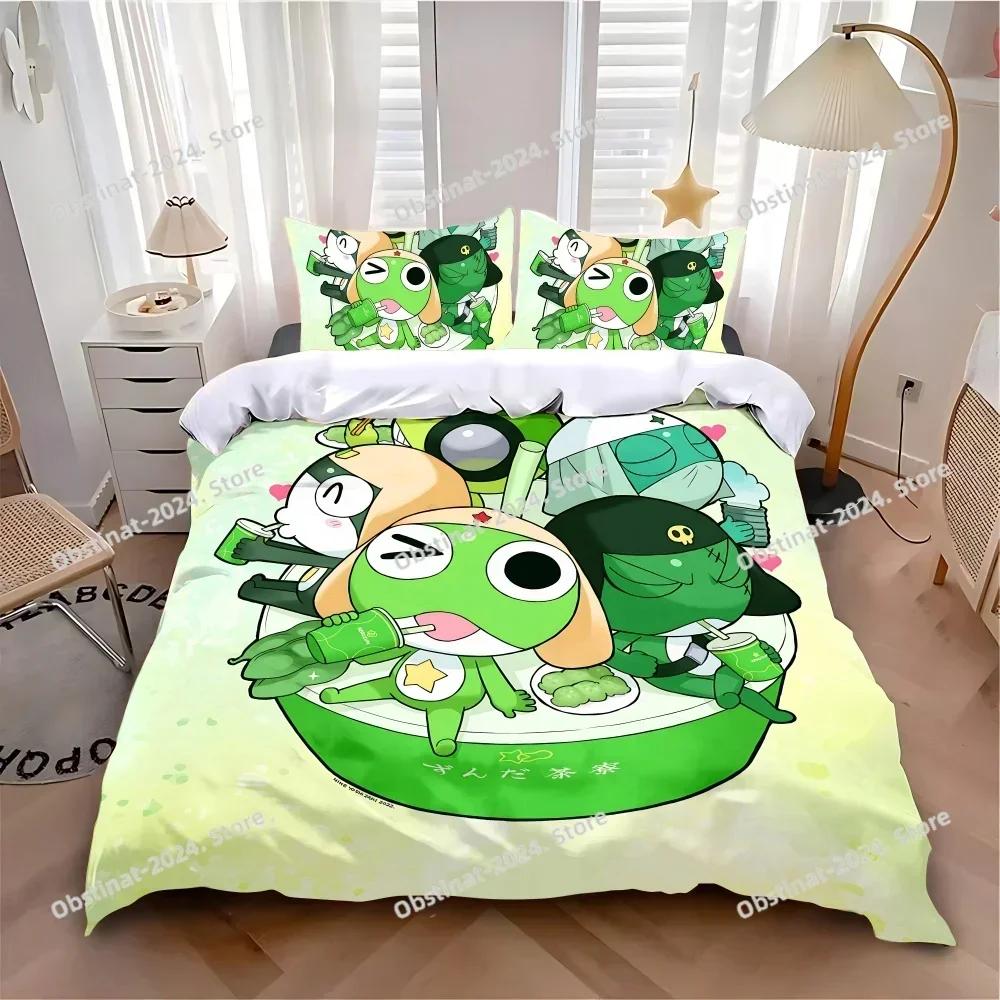 K-Keroroes G-Gunsous Bedding Set Printed single Comforter Quilt Bed Cover Duvet Cover Pillow Case 3 Pieces Kids Adult Size