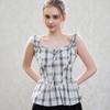 Egoiseuteu [Blue Label] Check Corset Sleeveless Blouse Es2Obl03