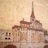 KINOWA Saint Wooden Poster Original Handmade Kit World Heritage France Made In Japan "Mont Michel"