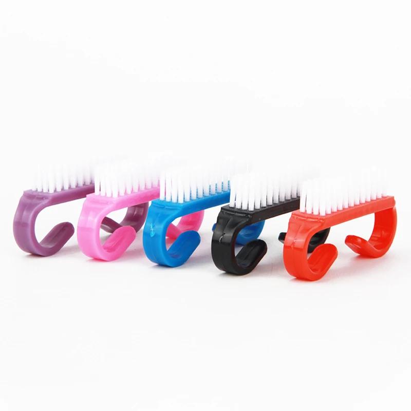 10 Stück Top Reinigungs-Nagelbürste Nagelkunst Kunststoff Weich Staubentferner Fingerpflege UV-Gel Maniküre Pediküre Werkzeug Make-up-Pinsel Schrubben