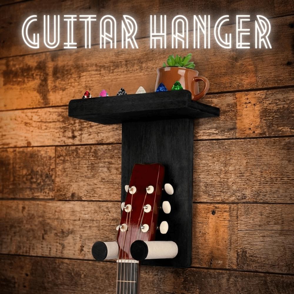Scratch-Proof Guitar Hanger with Shelf String Instrument Storage Rack Ukuleles Bracket  Studio Use