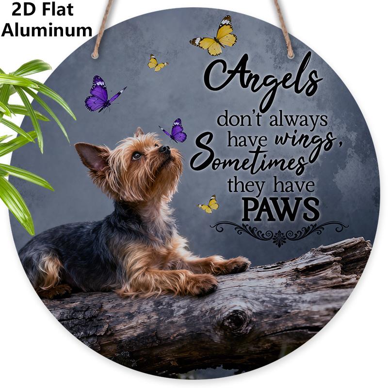 

2D Flat Aluminium Sign with Yorkshire Pattern - Charming Decorative Sign & Plaque - Ideal for Wall, Home Decoration - Ideal Gift for Dog Lovers - No 7.87×7.87inch