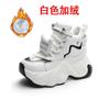 Fashion High Platform Genuine Leather Sneakers Women 2025 Spring Casual Chunky Shoes Winter 8CM Wedge Heels Lace-up Warm Fur Snow Shoes