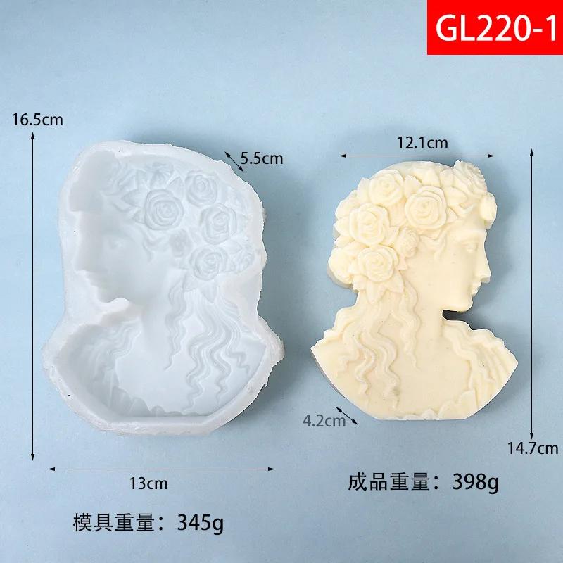 Rose Goddess Candle Silicone Mould European Goddess Statue Candle Silicone Mold European Women Statue Resin Molds Gypsum Mold