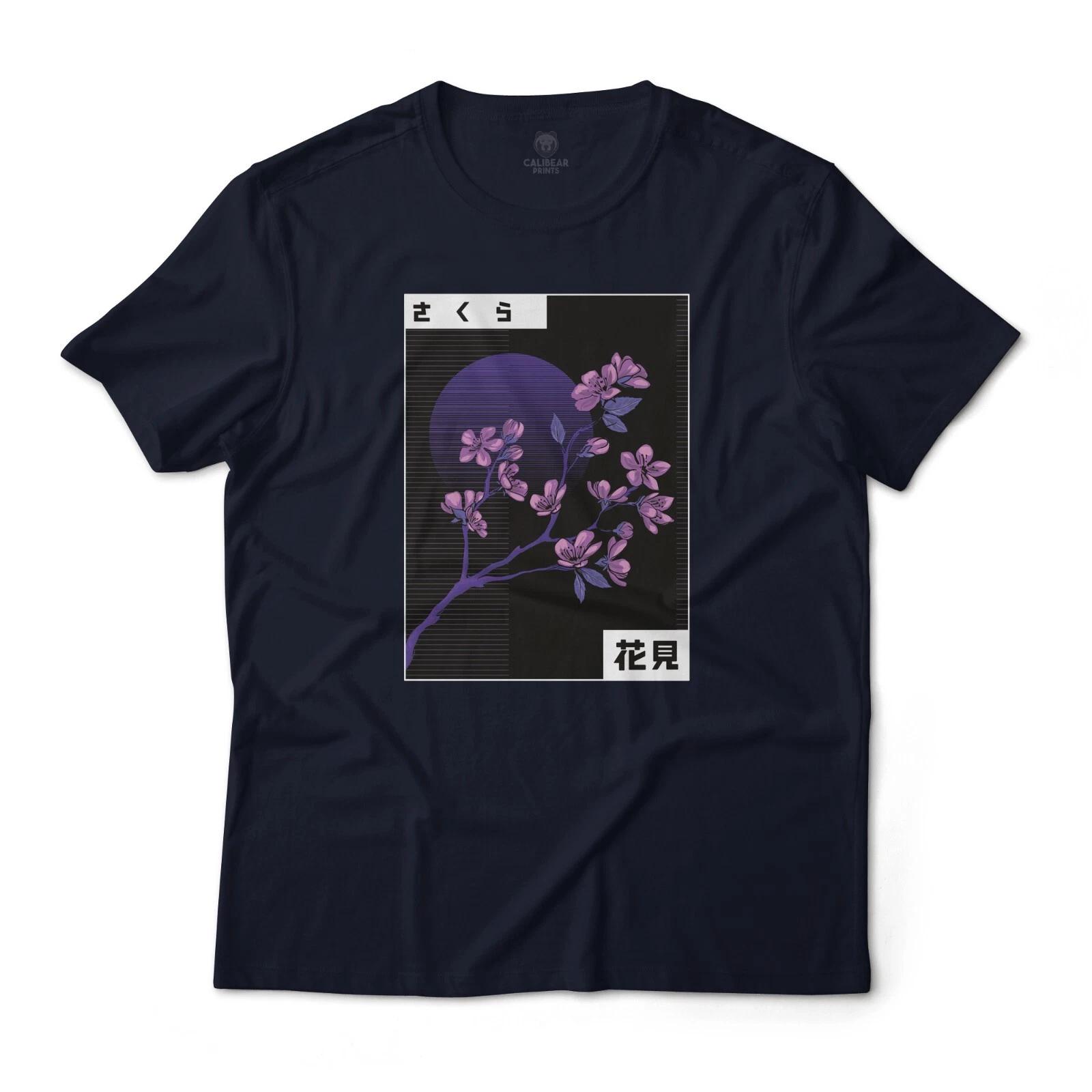 

Cherry Blossom Sakura Vaporwave Art Graphic T-T-Shirt Unisex Lightweight Cotton M