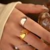 Cui Yan S925 Sterling Silver Matte Curve Open Ring - Women's Korean Cool Style Index Finger Accessory