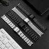 For Seiko No. 5 Stainless Steel Watch Strap SKX007 SKX009 SRP599 Curved End Watchband 20mm 22mm Metal Watch Chain Silver Black