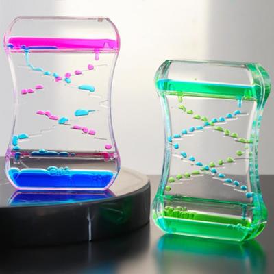 Liquid Timer Colorful Spiral Oil Hourg&lass With Floating Bubbles Visual Sensory Toy For Kids & Adults, Home, Office Desk Decor