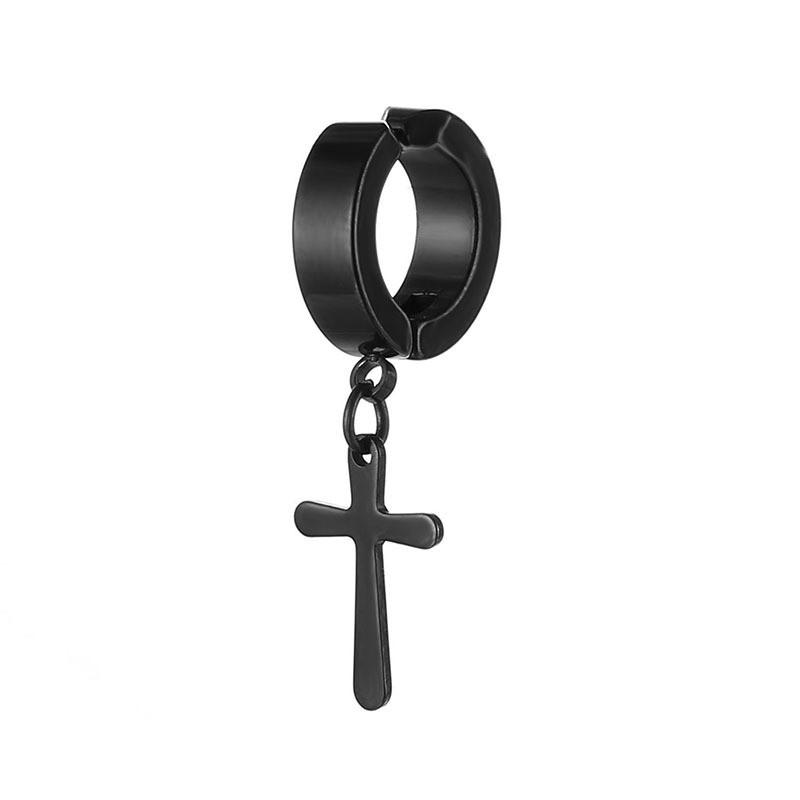 Edelstahl Kreuz Earcuff mit geometrischem Stil für Männer und Accessoires Frauen