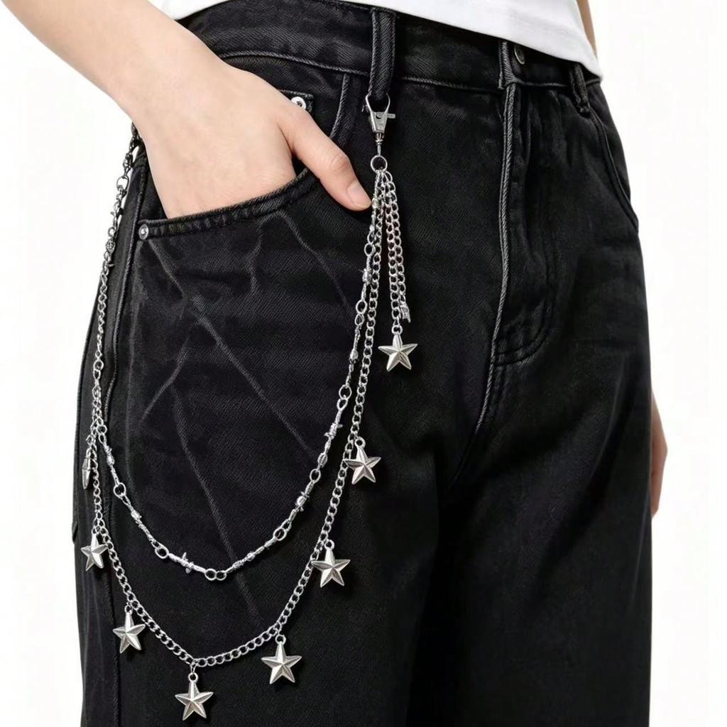 Waist Chain Female Cool Chain Star Trouser Chain Accessories Skirt Hip Hop Multi-layer Pentagram Trouser Chain