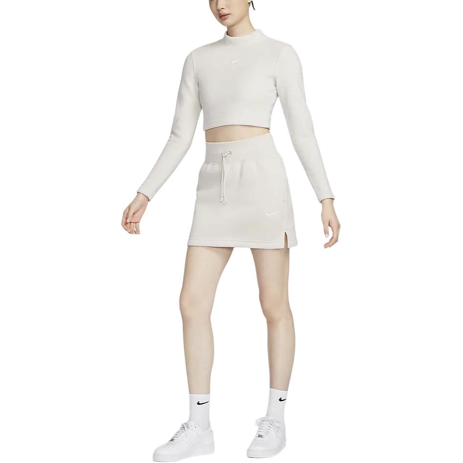 New Nike Sportswear Phoenix Fleece Casual Short Skirts Women's Light Rosewood Umber FV6319-104