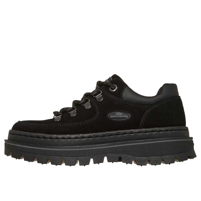 Skechers Jammers Suede Classic Schnürung Bequeme Niedrige Freizeitschuhe Damen Sneaker 159510-BLK 38