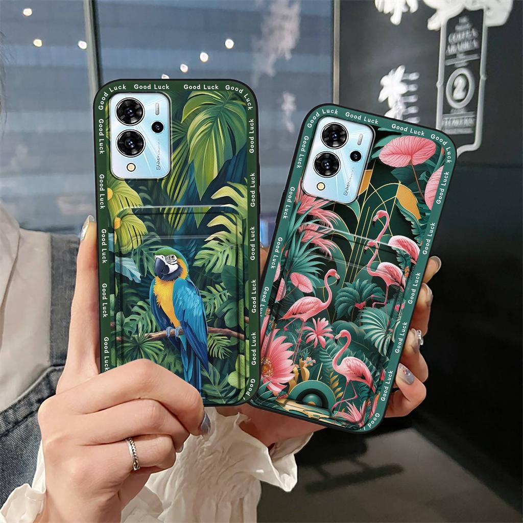 Cover Cute Phone Case For ZTE Blade V40 Pro Shockproof Anti-knock Silicone Card Slot Protective Soft Case Graffiti TPU