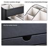 KINGFOM Desk Organizer with Drawer, Multifunctional Pen Holder for Desk, Desk Organizer and Accessories for Home Office, 5 Compartments (Black)