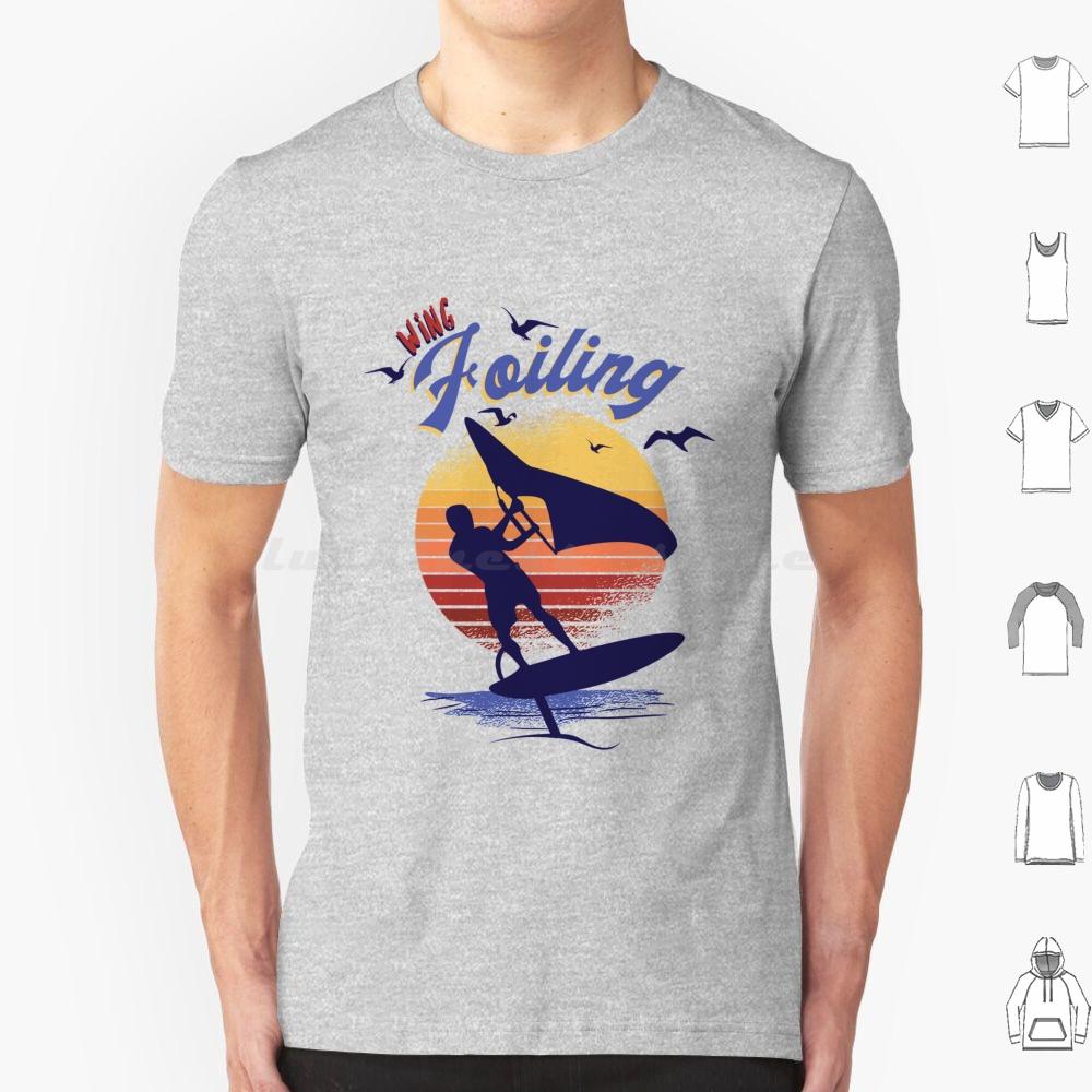 Wing Foiling Surfing Surfer Gift T Shirt Cotton Men Women DIY Print Wing Foiling Wing Foiling Surfing Surfer Idea Vintage Surf