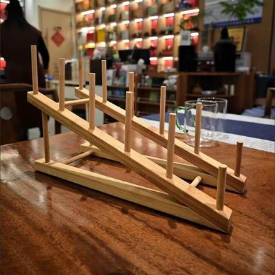 Wooden Multi-Purpose Rack for Bowls, Dishes, Tea Cakes, CDs, Silk Threads, Cups, Microphones, and Ping An Kou Color Board.