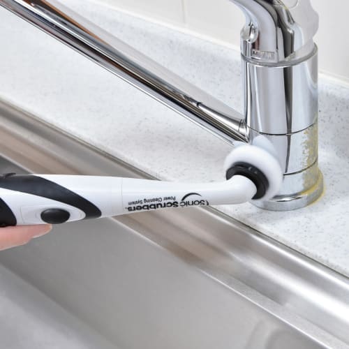 Sonic Scrubber Super Sonic Scrubber Electric Cleaning Brush & Pad Set, High-Speed ??Repeat 8000 RPM