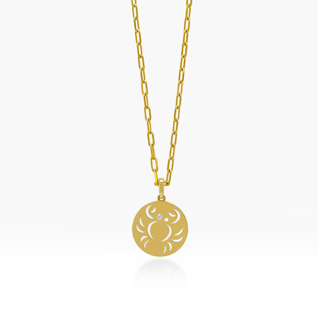 Minimalist 12 Constellations Stainless Steel Pendant Necklace - Hollow Round Sweater Chain