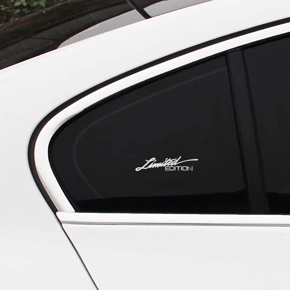 Limited Edition 3D Metallic Stickers, Set of 2, Decal, Car, Motorcycle, Silver