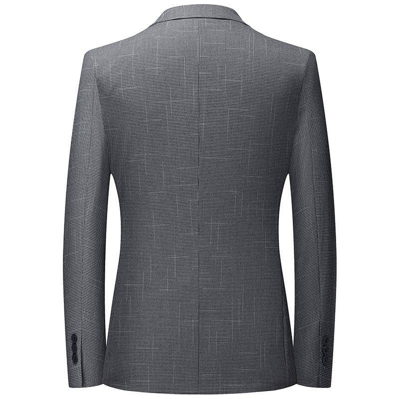 Spring Thin Men's Suit, No Ironing, Slim Fit, Printed Small Suit for Middle-aged and Young People, Casual Single Suit