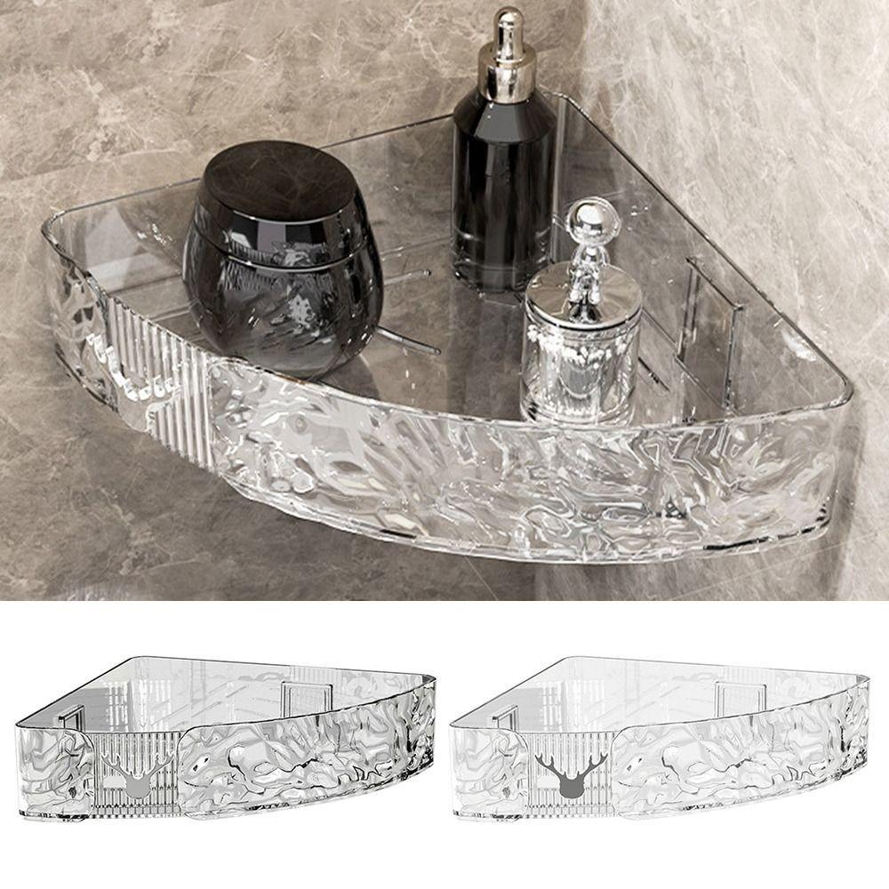 

Water Ripple Bathroom Storage Rack Light Luxury Toilet Hanger Shower Gel Shelf Organizer