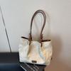 Large-capacity bag women's summer versatile new simple pleated shoulder bag casual commuter tote bag