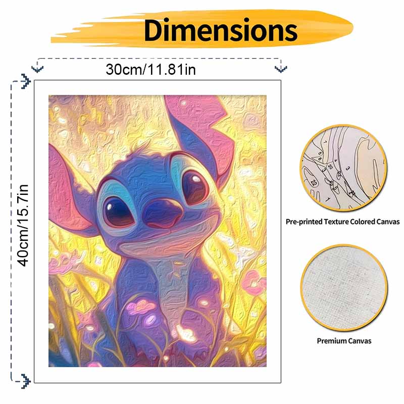 Disney Stitch Flower Painting Kit Home Wall Decor Handmade Gift Art Crafts Canvas DIY Paint By Numbers For Adults Bedroom Room Decor 130