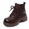 Herbst und Winter neue Leder Damen Schuhe Plateau Stiefeletten Martin Stiefel leichtgewichtige Höhe erhöhend dünne Lederstiefel