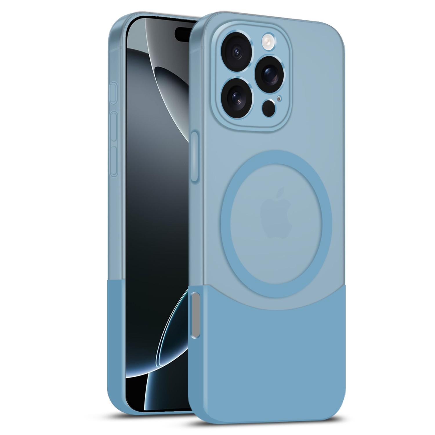 

For iPhone 16 Pro Case Compatible with MagSafe Splicing Color Drop-Proof PC Phone Cover F