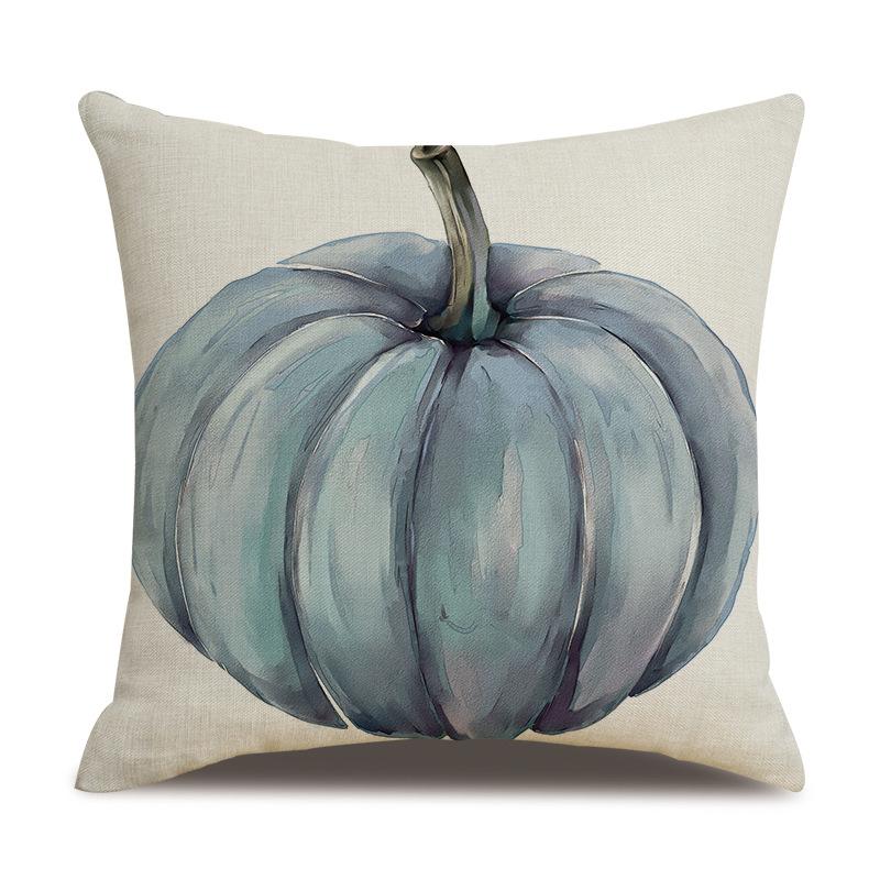 Thanksgiving Linen Pillowcase Autumn Pumpkin Print Pillow Cushion Cover