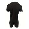 New Summer Men's Minimalist Striped Printed Comfortable and Breathable Round Neck T-shirt Shorts Set for Outdoor Casual Wear