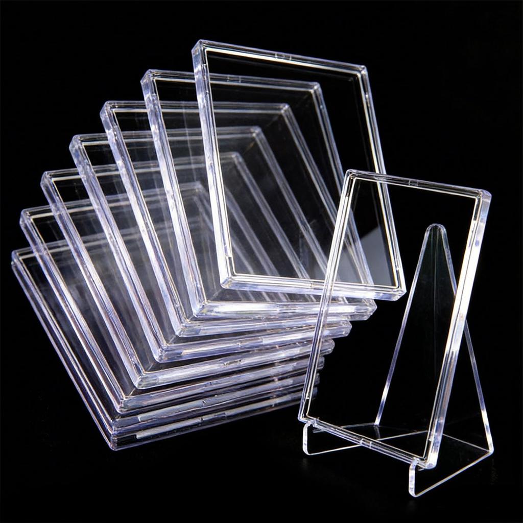 8pcs Hard Acrylic Trading Card Sleeves - Clear Toploader Protective Cases for Baseball/TCG/MtG Cards, Compatible ZSY