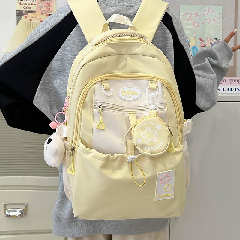 Neuer Ins Style Hoher Wert Koreanische Version mit Großem Fassungsvermögen Vielseitige Schultasche Junior High School und High School College Rucksack