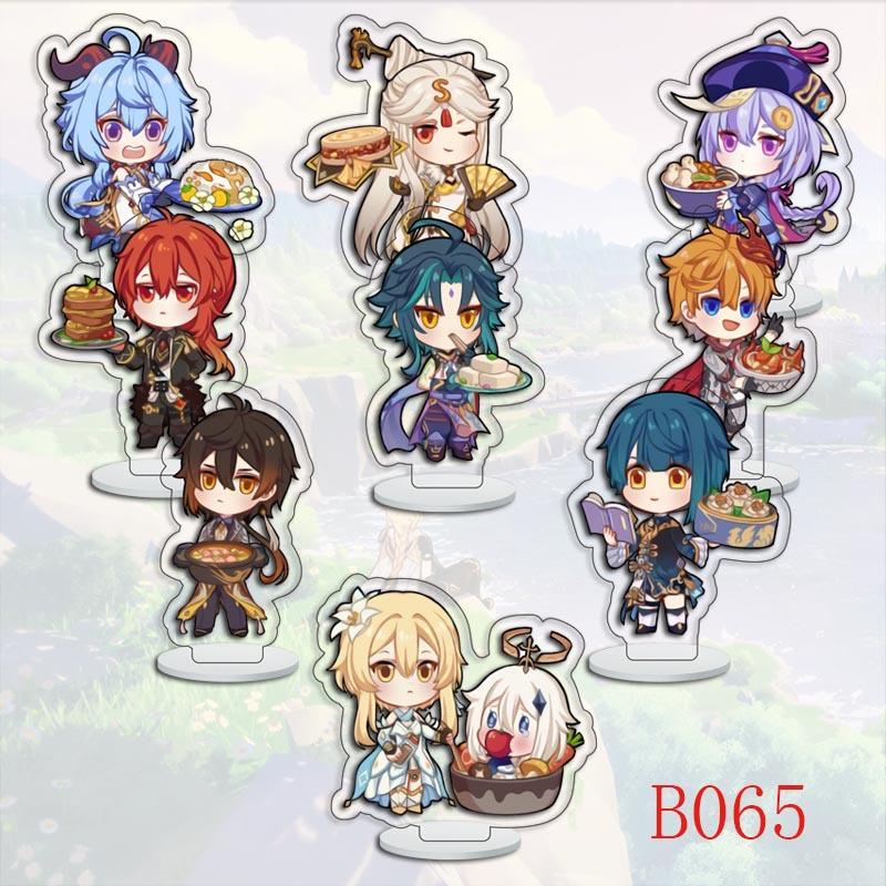 9Pcs/Set Acrylic Stand Model Wendi Tartaglia Hu Tao Yae Miko Raiden Shogun Figure Decoration Action Plate Toys