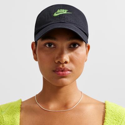 Nike Cotton Baseball Caps Unisex Black/Medium Green L/XL