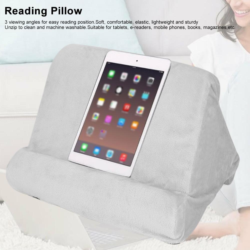 Multi Angle Soft Tablet Stand Pillow Reading Holder for Mobile Phone Tablet BookGray