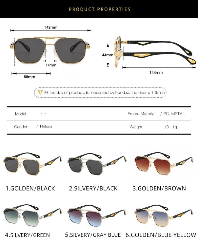 New Double Beam Hollow Leg Men's Fashion Sunglasses Classic Women's Trendy Sunscreen Eyeglasses UV Protection Eyewear