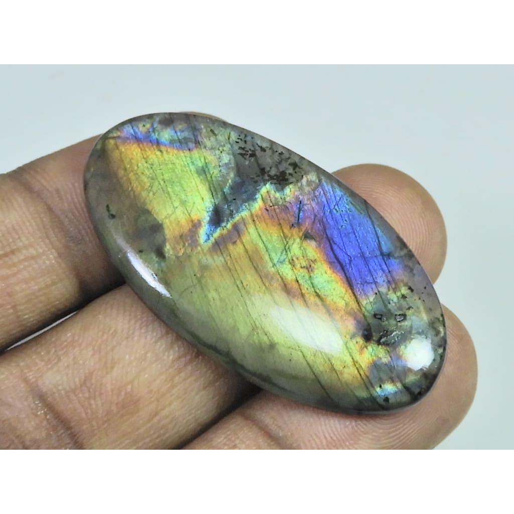 

23X45X04MM Natural Purple Labradorite Spectrolite Oval Loose Gemstone 46Cts. D-392